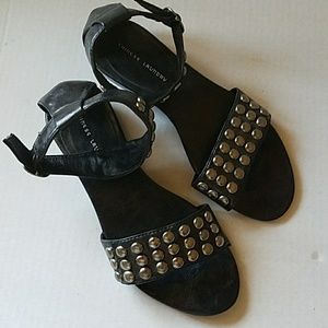 [Chinese Laundry] Black Studded Ankle Wrap Sandals